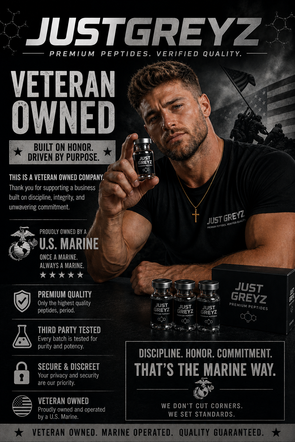 Just Greyz — Veteran Owned. Built on Honor. Driven by Purpose.